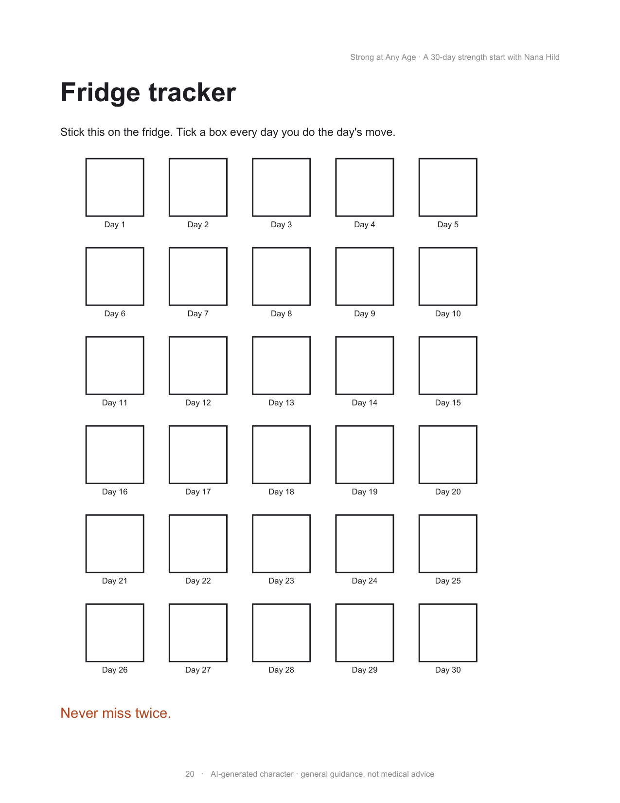 Preview of the actual workbook tracker